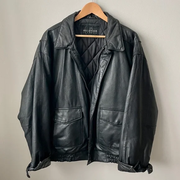 Vintage Leather Bomber Jacket - Picture 1 of 8